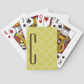 Jeu De Cartes Monogramme Brown sur Motif vert rétro (dos)