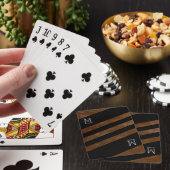 Jeu De Cartes monogrammé brun rayé (In Situ)