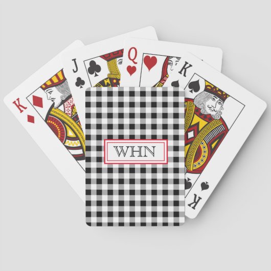 Jeu De Cartes Monogramme Buffalo Check, Red Accent Deck de (dos)