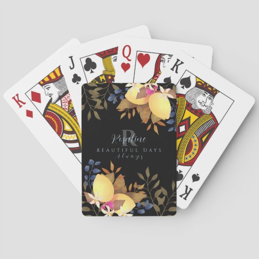 Jeu De Cartes Monogramme chic citron noir (dos)