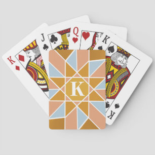 Jeu De Cartes Monogramme classique avec Motif étoilé 8 faces