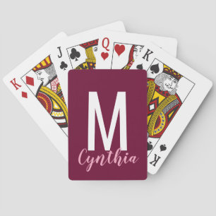 Jeu De Cartes Monogramme classique fait sur commande de