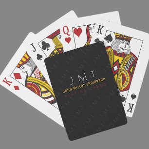Jeu De Cartes monogramme classique sur noir
