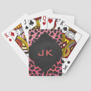 Jeu De Cartes Monogramme Dalmatien Noir et Rouge