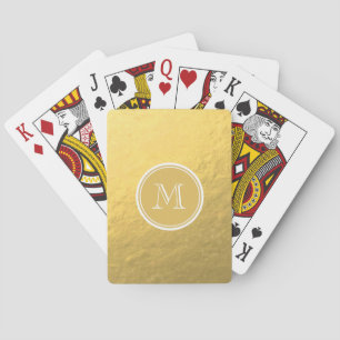 Jeu De Cartes Monogramme d'arrière - plan de feuille d'or de