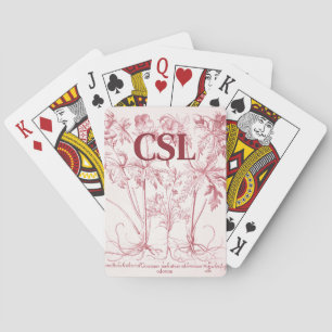 Jeu De Cartes Monogramme d'art Vintage rose