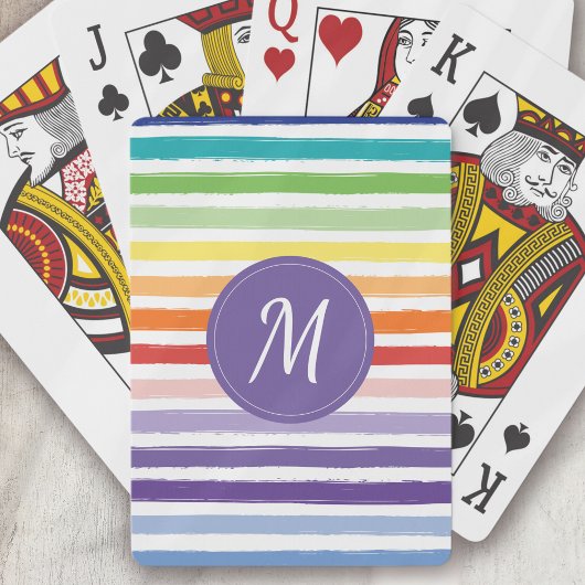 Jeu De Cartes Monogramme de bande arc-en-ciel