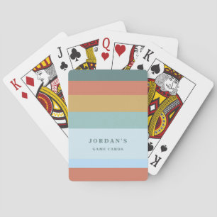 Jeu De Cartes Monogramme de bande verte bleue