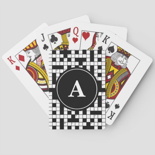 Jeu De Cartes Monogramme de casse-tête de mot croisé (dos)