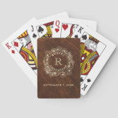 Jeu De Cartes Monogramme de garçon d'honneur rustique (dos)