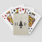 Jeu De Cartes Monogramme de gâteau de mariage (dos)