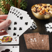 Jeu De Cartes Monogramme de grain de bois personnalisé initiale (In Situ)