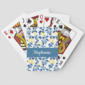 Jeu De Cartes Monogramme de nom aquarelle citron bleu (dos)