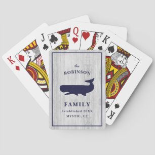 Jeu De Cartes Monogramme de nom de famille nautique Maison de pl