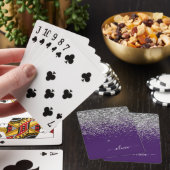Jeu De Cartes Monogramme de nom de fille scintillant argent viol (In Situ)