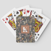 Jeu De Cartes Monogramme de nom floral Boho moderne (dos)