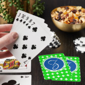Jeu De Cartes Monogramme de point Polka bleu et vert (In Situ)