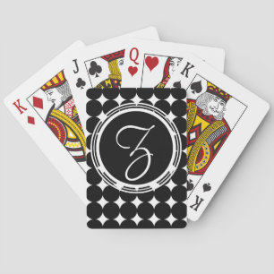Jeu De Cartes Monogramme de point Polka Noir