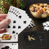 Jeu De Cartes Monogramme de script en or noir (In Situ)