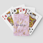 Jeu De Cartes Monogramme de script Marbre Violet Or Glam  (dos)