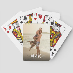 Jeu De Cartes Monogramme de script moderne photo personnalisée