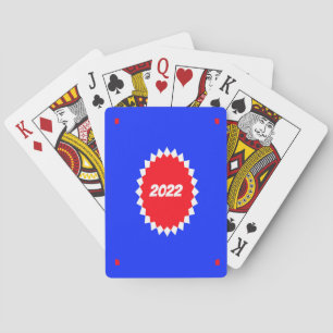 Jeu De Cartes Monogramme de Starburst rouge, blanc et bleu