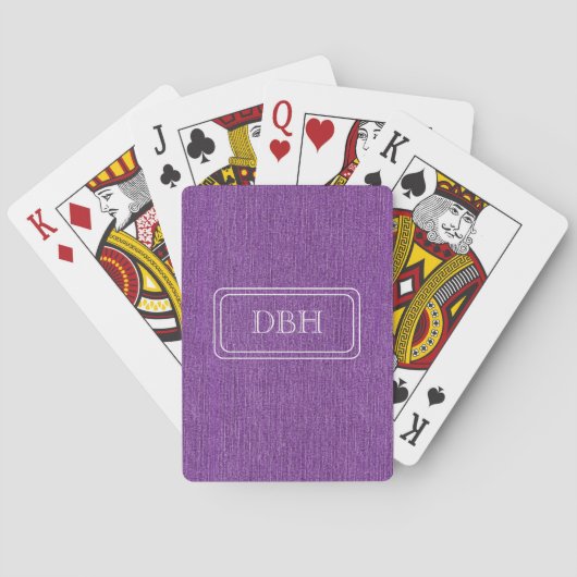 Jeu De Cartes Monogramme, Denim Violet Imprimer Cartes De Lectur (dos)
