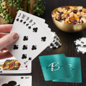 Jeu De Cartes Monogramme écriture noir blanc Métal brossé sarcel (In Situ)
