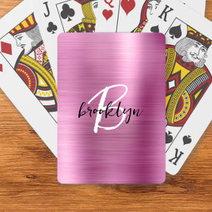 Jeu De Cartes Monogramme écriture noire et blanche sur métal bro