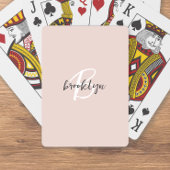 Jeu De Cartes Monogramme écriture rose poudré gris tendance