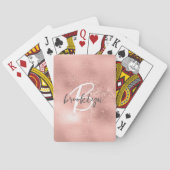 Jeu De Cartes Monogramme écriture tendance rose glamour (dos)