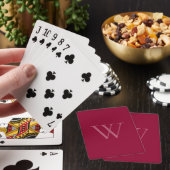 Jeu De Cartes Monogramme élégant de Bourgogne Personnalisé (In Situ)
