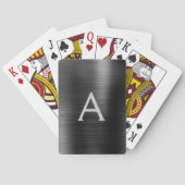 Jeu De Cartes Monogramme en acier inoxydable moderne Black Foil (dos)