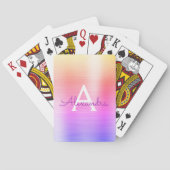 Jeu De Cartes Monogramme en acier inoxydable rose et violet (dos)