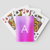 Jeu De Cartes Monogramme en acier inoxydable rose et violet (dos)