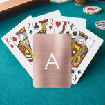 Jeu De Cartes Monogramme en acier inoxydable rose Rose Rose Rose<br><div class="desc">Rose Rose Or Faux Metallic Foil Acier Inoxydable Élégant Monogramme Cartes De Jeu. Ces cartes à jouer peuvent être customisées pour inclure votre nom initial et prénom et faire une grande fête pour une fête d'anniversaire,  une douche nuptiale ou une fête de bachelorette.</div>