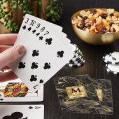 Jeu De Cartes Monogramme en marbre noir et or Elégant luxe (In Situ)