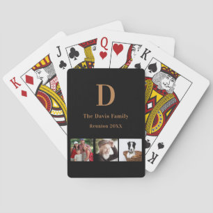 Jeu De Cartes Monogramme en or noir Reunion familiale