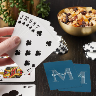 Jeu De Cartes Monogramme et nom Personnalisé Personnalisé Person