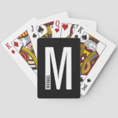 Jeu De Cartes Monogramme et nom personnalisés modernes (dos)