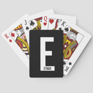 Jeu De Cartes Monogramme et nom personnalisés modernes