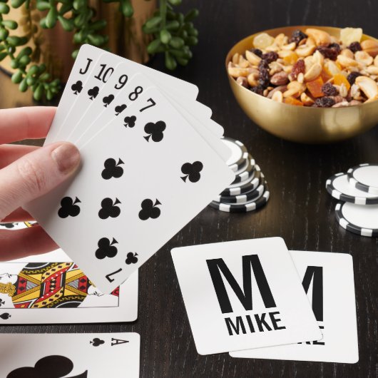 Jeu De Cartes Monogramme et nom personnalisés modernes (In Situ)