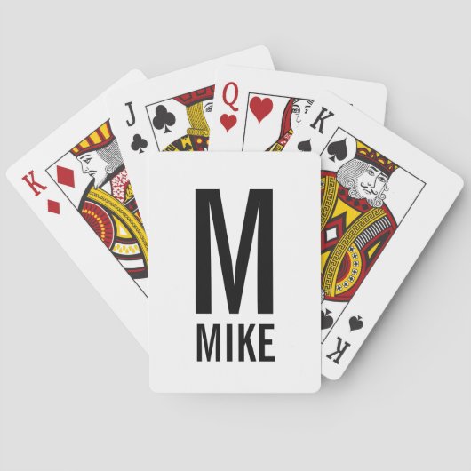 Jeu De Cartes Monogramme et nom personnalisés modernes (dos)