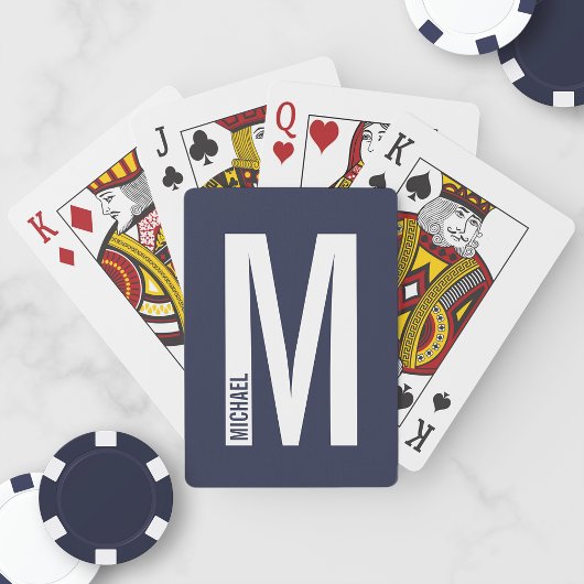 Jeu De Cartes Monogramme et nom personnalisés modernes