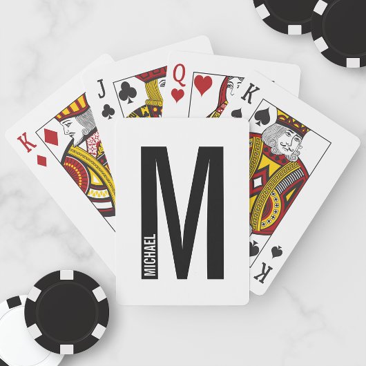 Jeu De Cartes Monogramme et nom personnalisés modernes