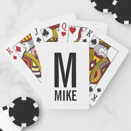 Jeu De Cartes Monogramme et nom personnalisés modernes