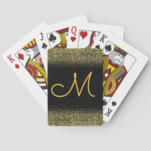 Jeu De Cartes Monogramme et Parties scintillant or (dos)