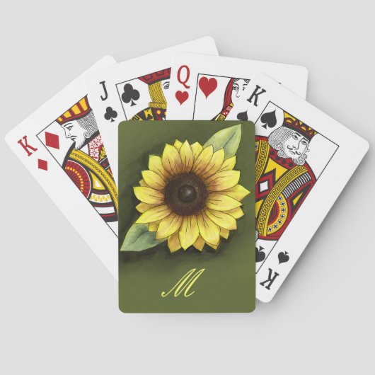 Jeu De Cartes Monogramme et tournesol (dos)