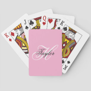 Jeu De Cartes Monogramme fantaisie noir et blanc Rose