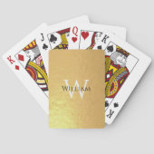 Jeu De Cartes Monogramme Faux Gold Foil Nom personnalisé Initial (dos)